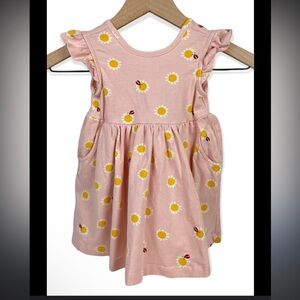 Hanna Andersson Pink Ladybug  Floral Sleeveless Dress